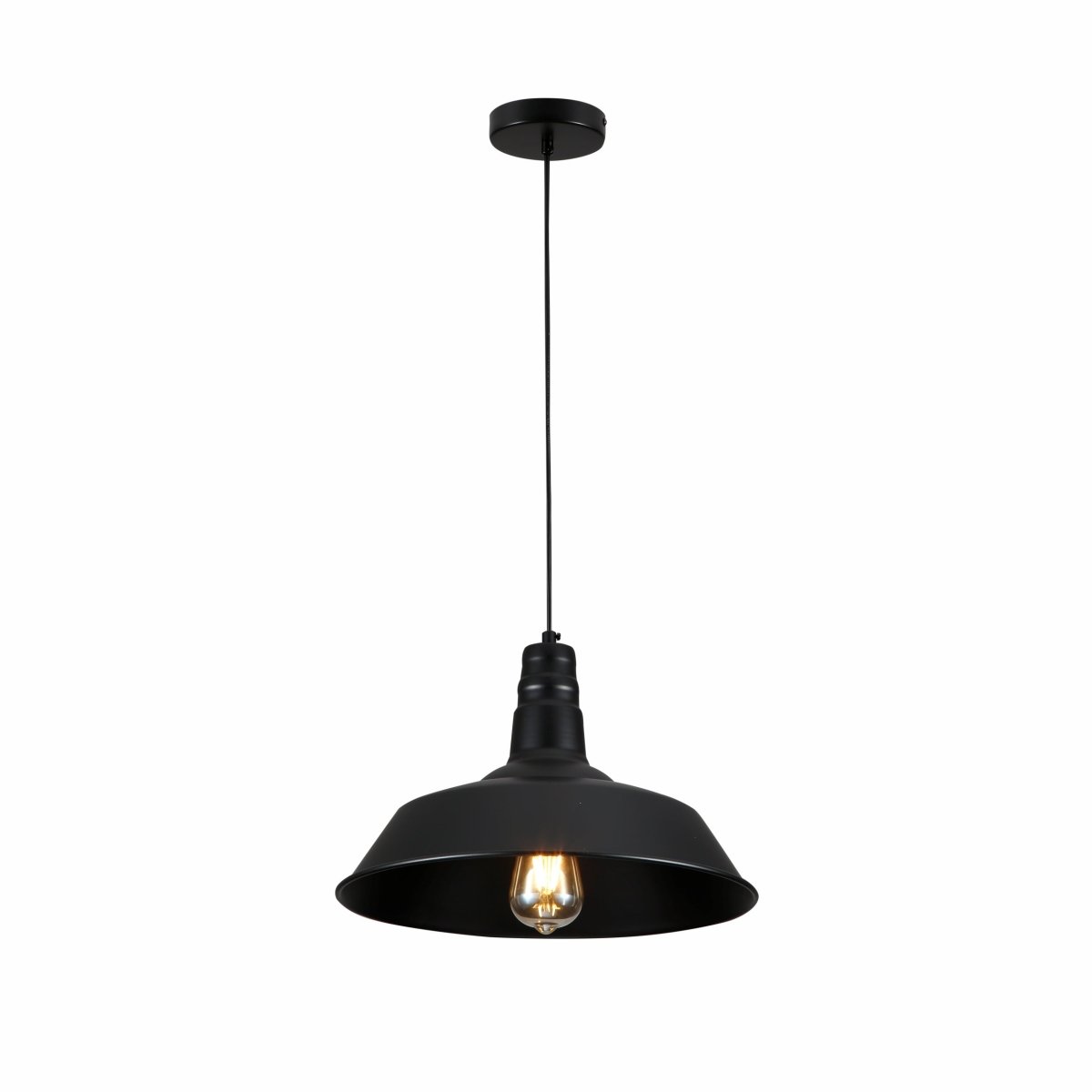 Main image of Black Step Industrial Metal Ceiling Pendant Light with E27 Fitting | TEKLED 150-18358