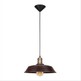 Rusty Brown Metal Step Flat Pendant Light S E27's main image.