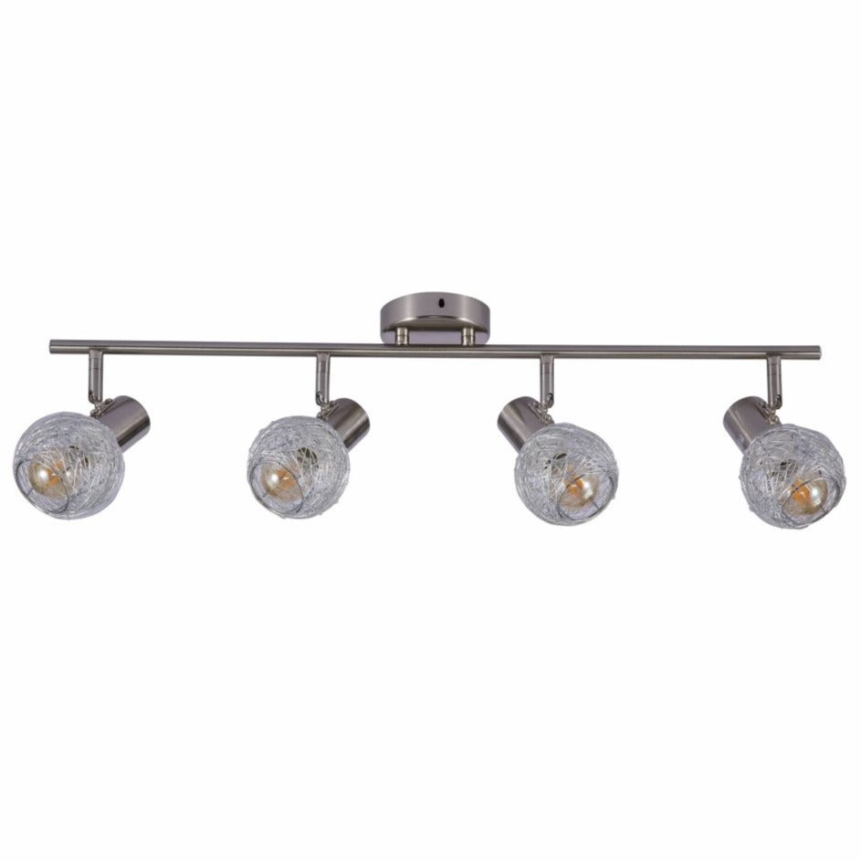 Silver Nest Shade Matte Nickel Metal Body Semi Flush Ceiling and Wall Light E14