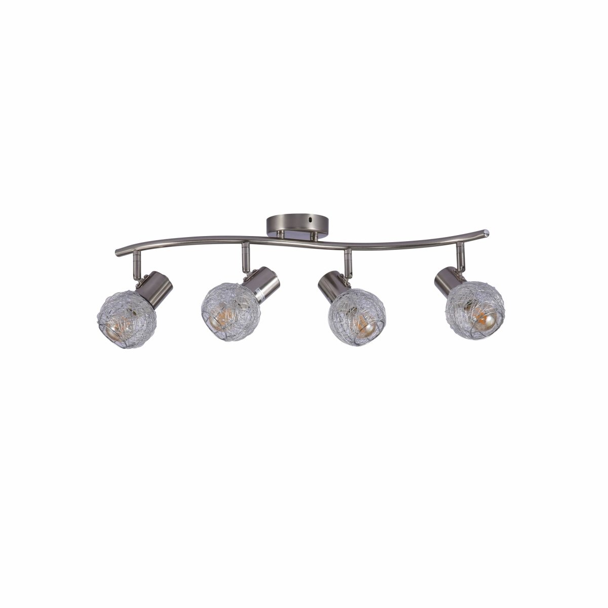 Matte Nickel Body Silver Nest Shade Semi Flush Ceiling and Wall Light E14