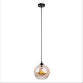 Smoky glass globe pendant light with e27 fitting main