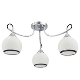 Main image of Opal Dome Glass Chrome Metal Semi Flush Ceiling Light | TEKLED 159-17580