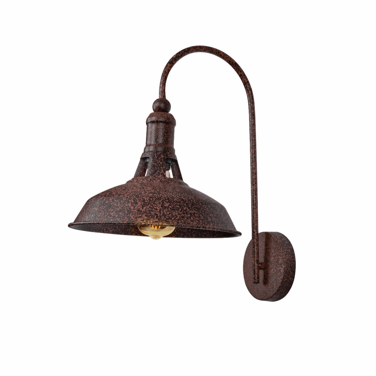 Rusty Brown Metal Step Downward Industrial Retro Wall Light E27 Fitting