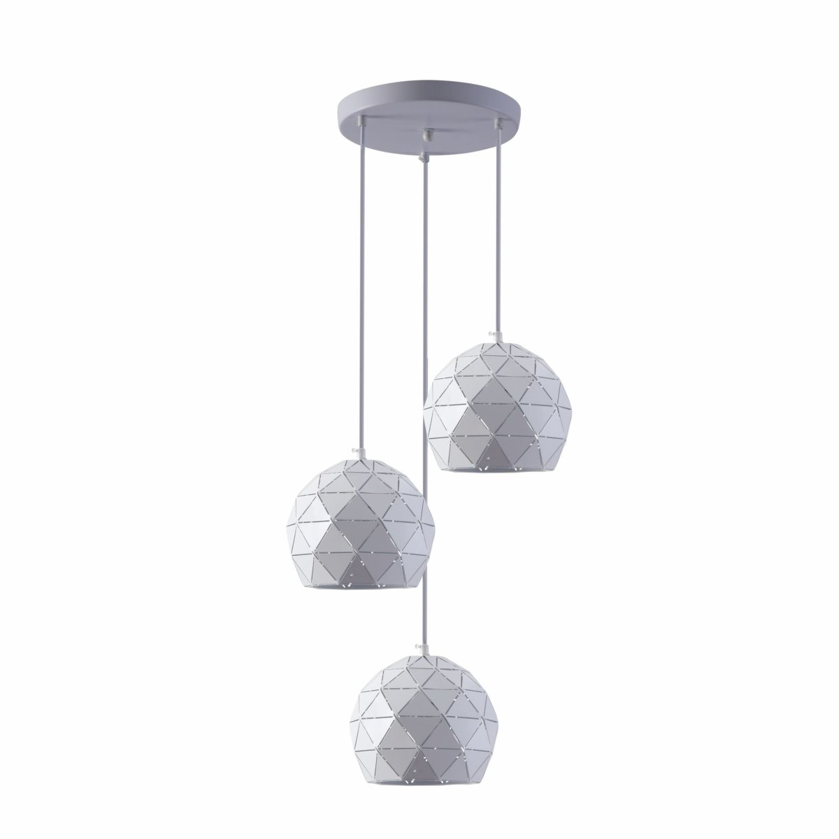 Triangle Laser Cut Metal Globe Pendant Ceiling Light 3xE27