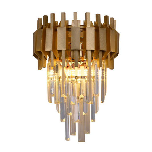 Main image of Metropolitan Square Beam Design 3 Tiered Crystal Wall Sconce Light | TEKLED 151-19916
