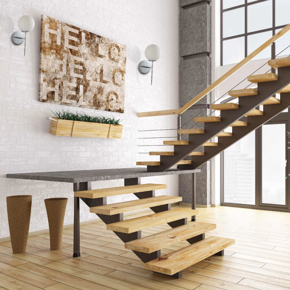 Mid-century Nordic Globe Sconce Modern Wall Light Chrome in staircase