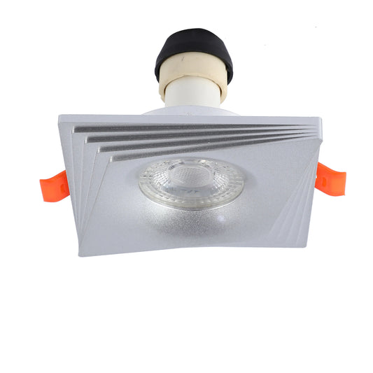 Square Recessed GU10 Downlight - 94mm, Dimmable, Aluminium Frame