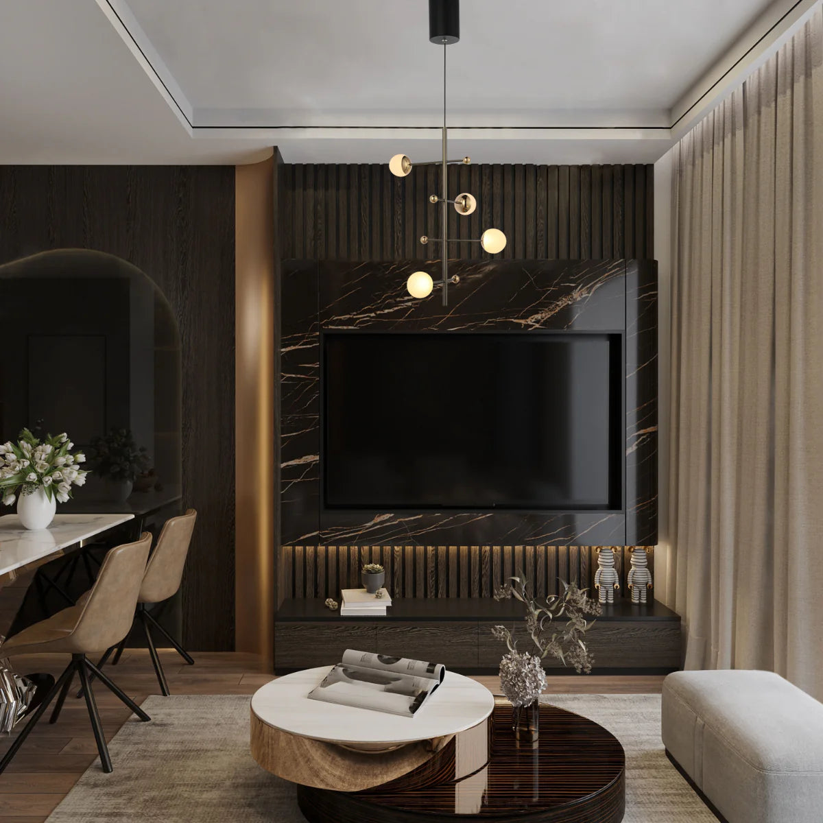 Usage of Modern Spacious Chandelier Ceiling Light Gold 159-18155