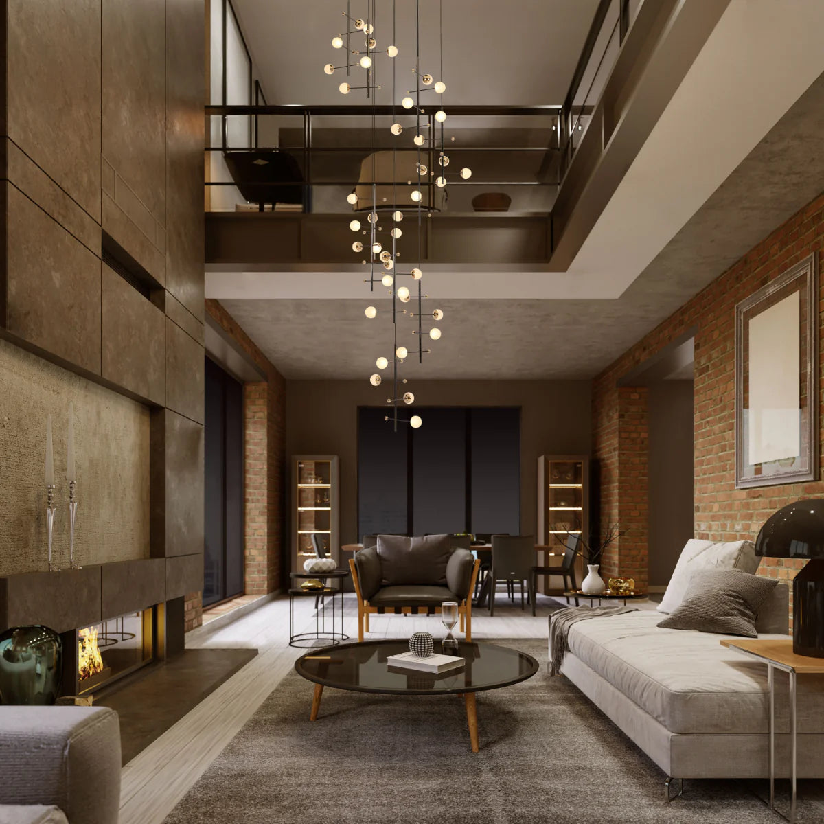 Modern Spacious Chandelier Ceiling Light Gold 159-18156 in play