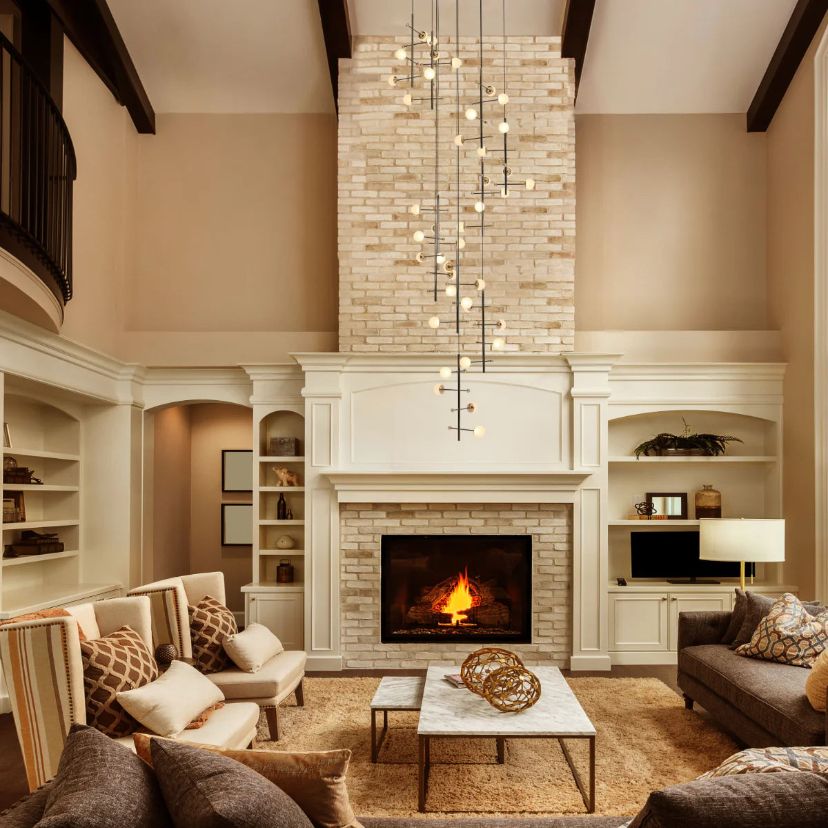 Usage of Modern Spacious Chandelier Ceiling Light Gold 159-18156