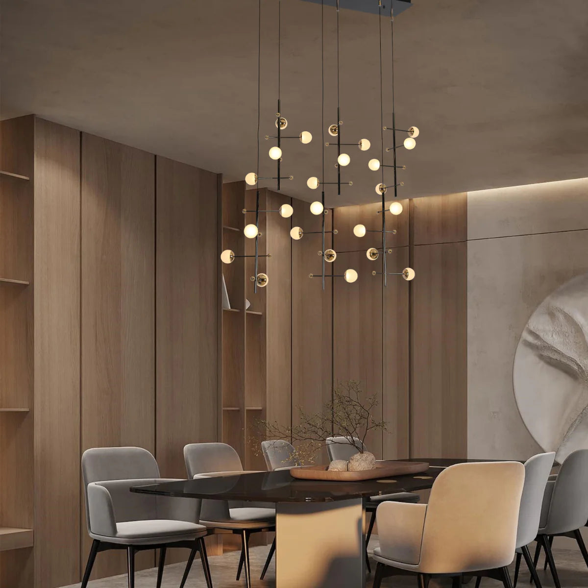 Modern Spacious Chandelier Ceiling Light Gold 159-18157 in play