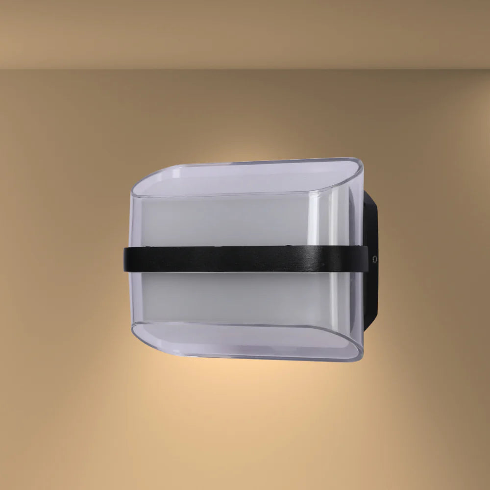 Modern Triple-source Up Down Decorative Band LED Wall Light Black 4000K 12W