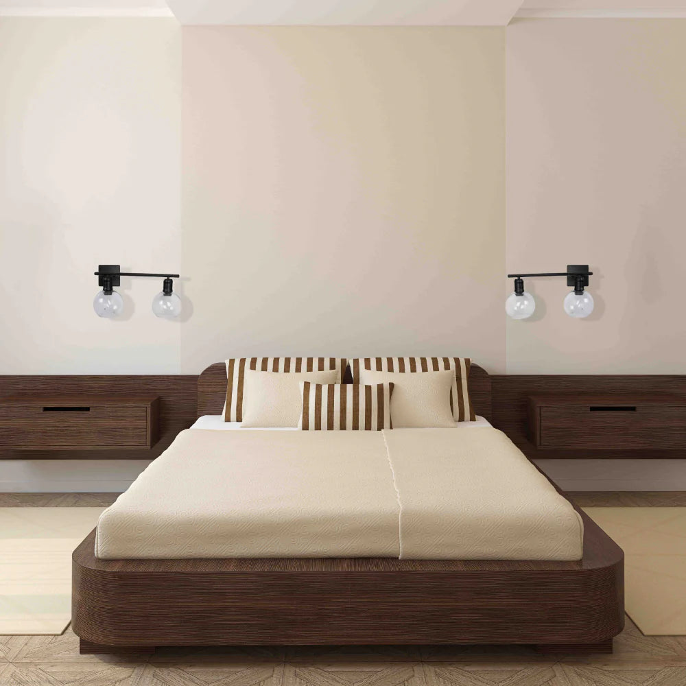 Interior application of Modern-Vintage Wall Light with Clear Globes | TEKLED 151-19550
