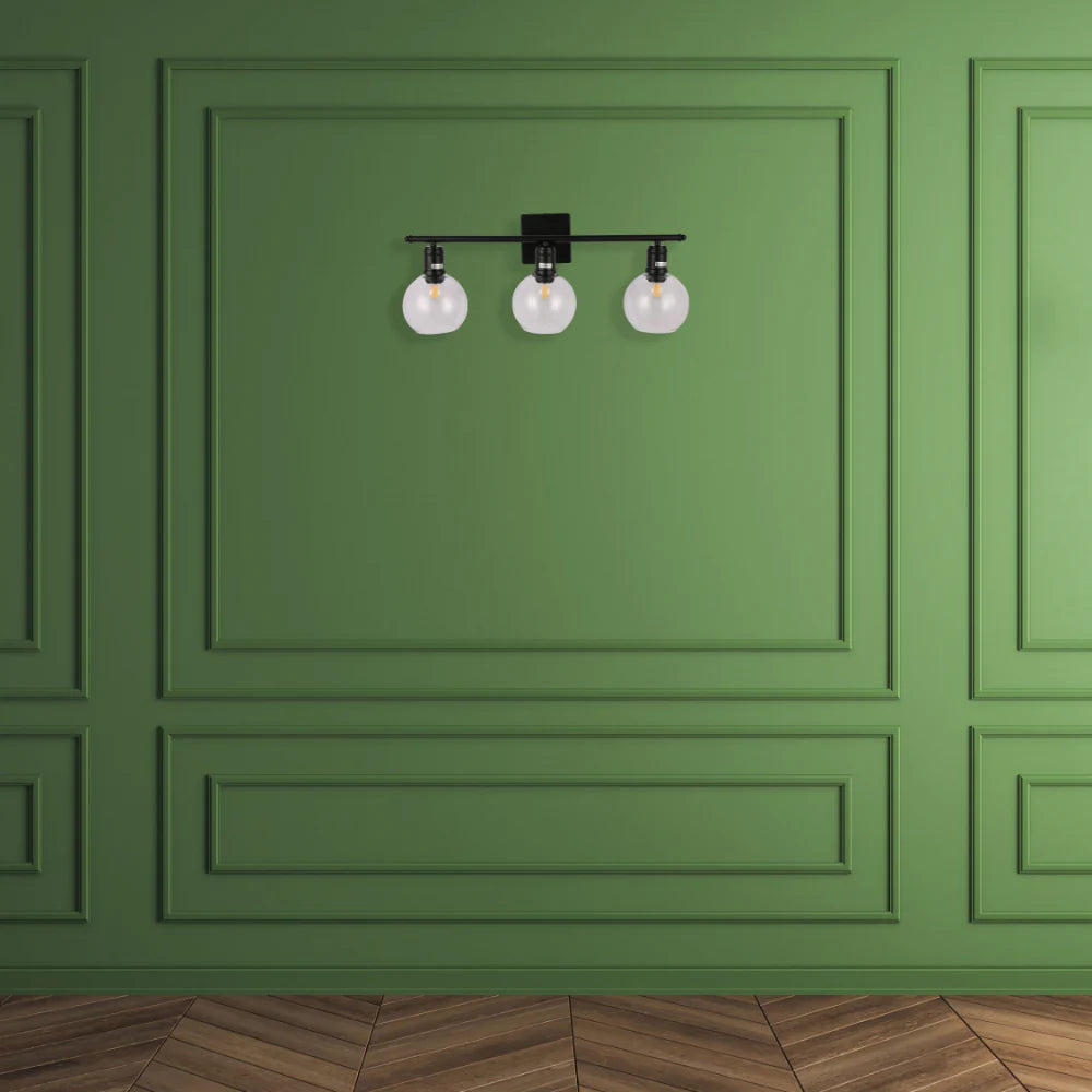 Interior application of Modern-Vintage Wall Light with Clear Globes | TEKLED 151-19552