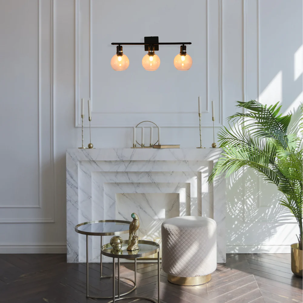 Interior use of Modern-Vintage Wall Light with Clear Globes | TEKLED 151-19552
