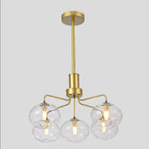 Main image of Multi-Arm Dimpled Globe Ceiling Light Elegant Gold | TEKLED 158-19698