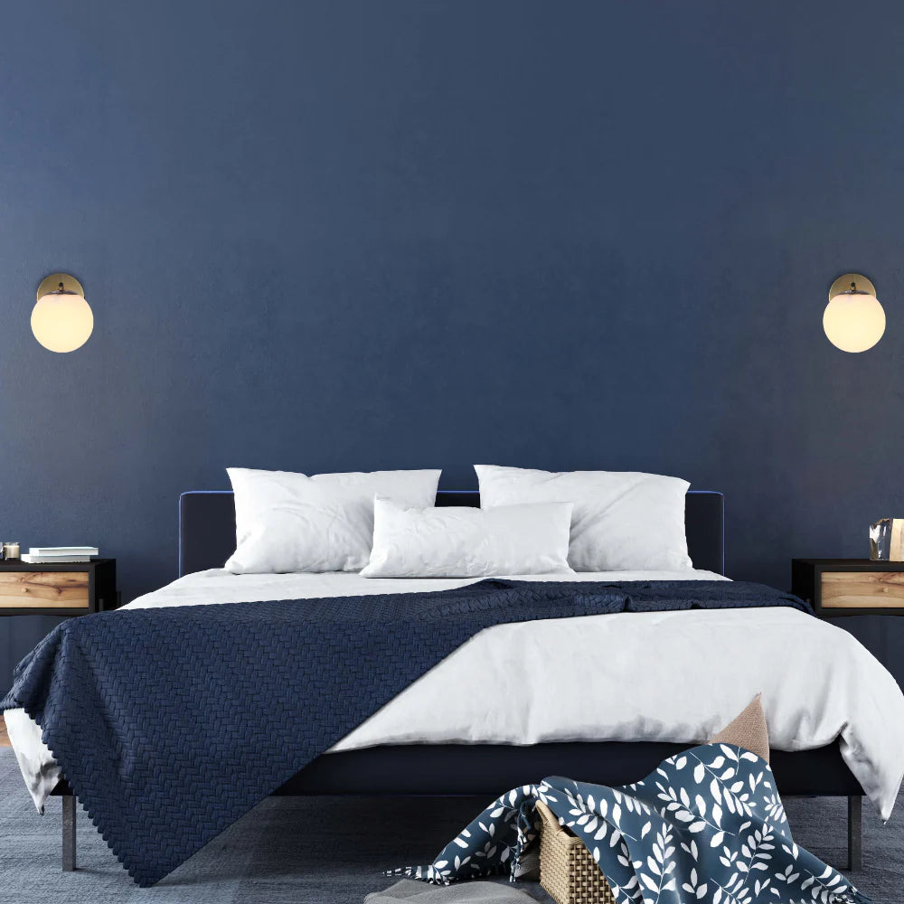 Opal Globe Glass Vintage Retro Stylish Wall Light with Pull Down Switch