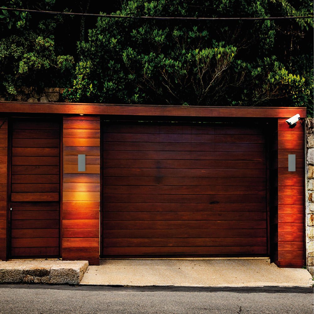 More exterior usage of Cubioid Wall Lamp IP44 Grey with 2xGU10 Fitting | TEKLED 182-03350