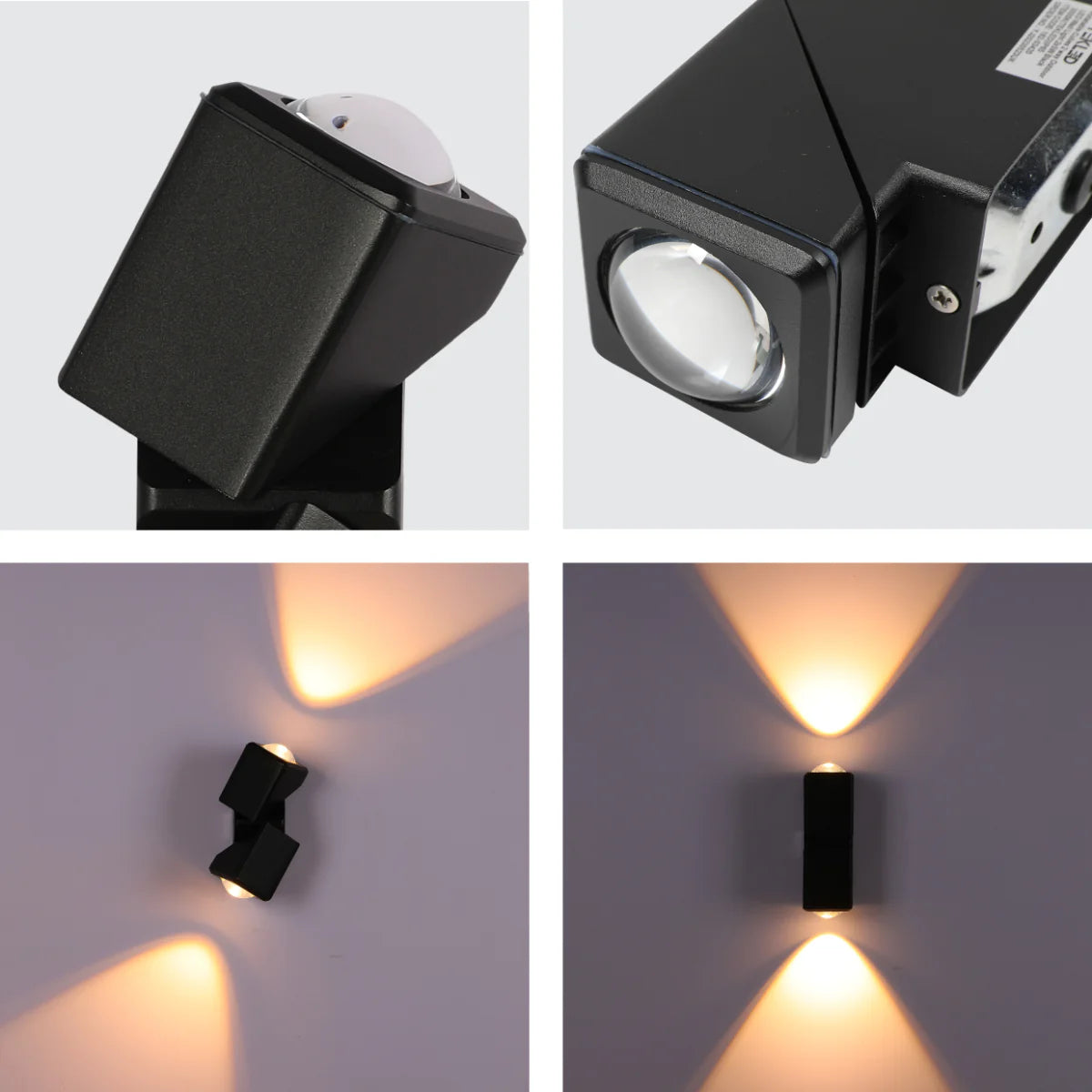 Rotatable Cubes Outdoor LED Wall Light Black 3000K Narrow Beam