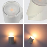 Rotatable Cylinders Outdoor LED Wall Light White 3000K Wide Beam