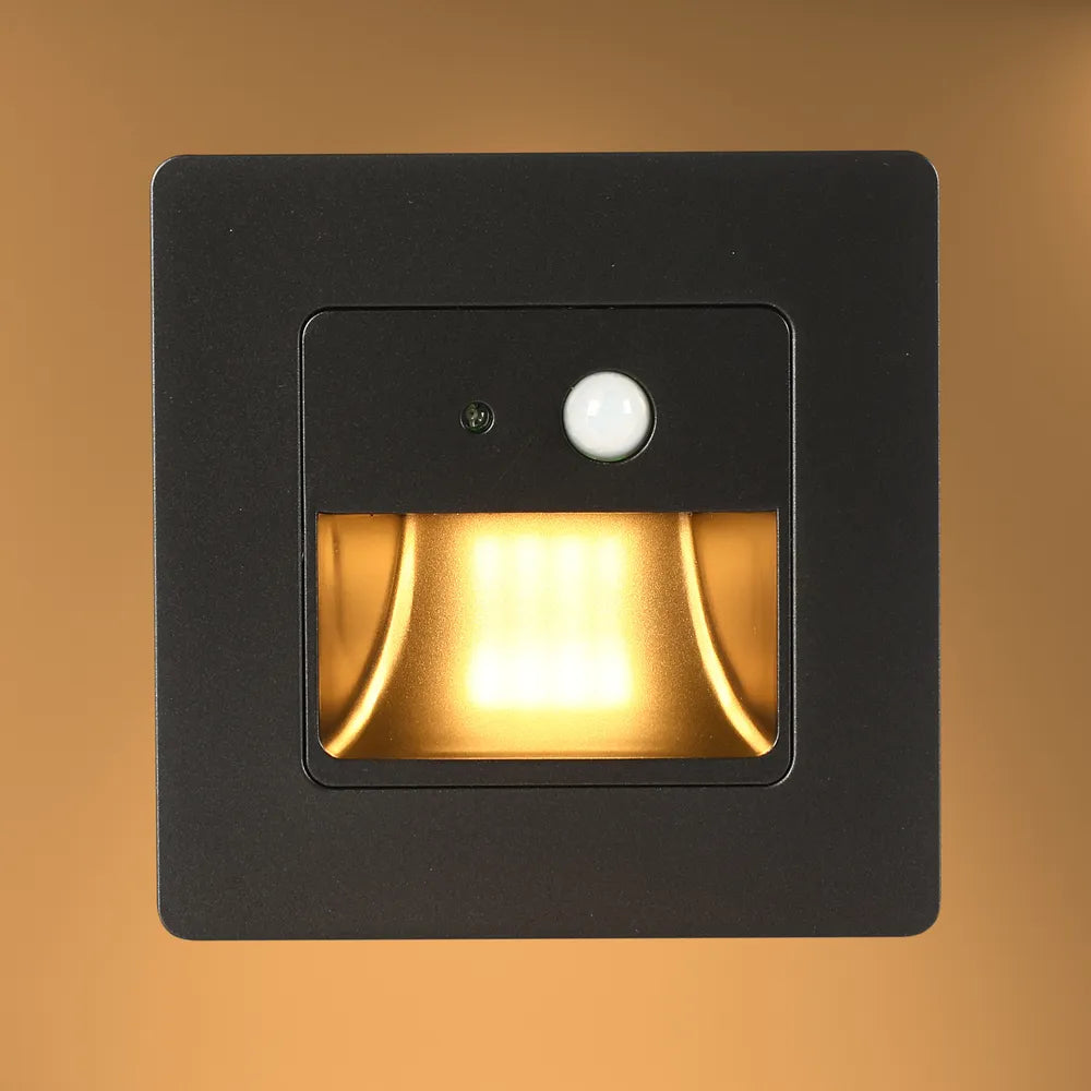 LED Wall Light TEKLED Sensor Black LED Stair Step Light 1W 3000K (TEKLED)--181-03420