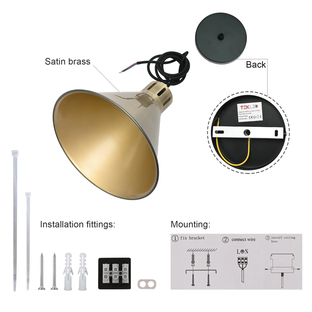 Lighting properties of Sleek Industrial Cone Pendant Light 150-18434