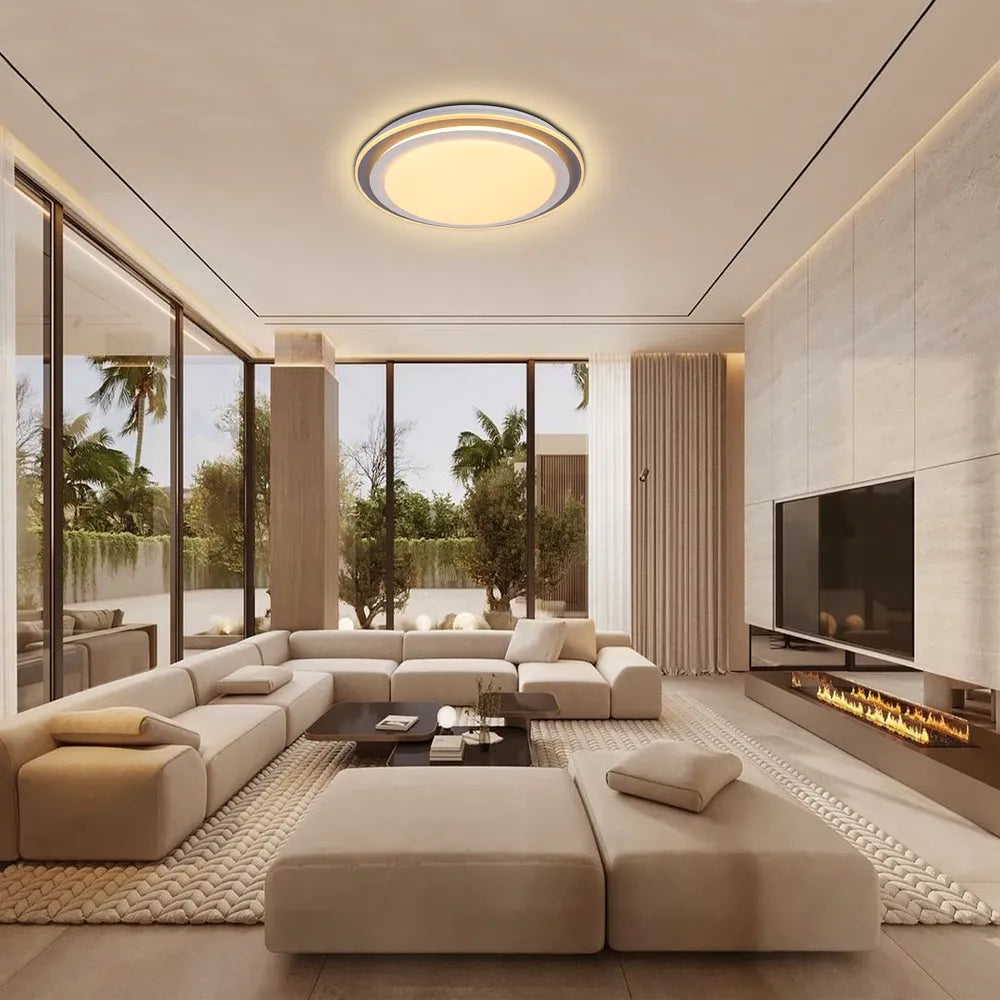 LED Flush Ceiling Light TEKLED Step LED Flush Ceiling Light Blue D500 6000K/4000K/3000K 42Wx2(TEKLED)--165-16005