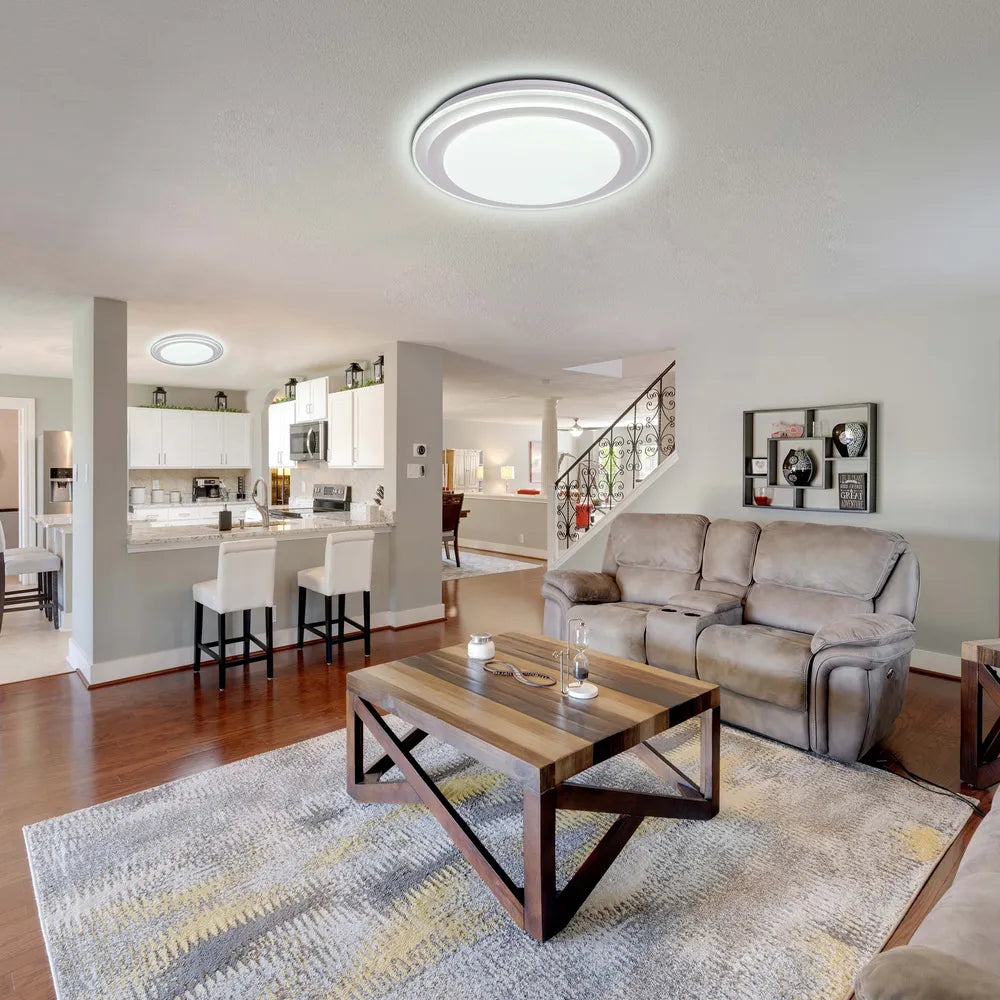 LED Flush Ceiling Light TEKLED Step LED Flush Ceiling Light White D500 6000K/4000K/3000K 42Wx2(TEKLED)--165-16004