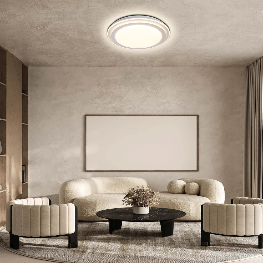 LED Flush Ceiling Light TEKLED Step LED Flush Ceiling Light White D500 6000K/4000K/3000K 42Wx2(TEKLED)--165-16004