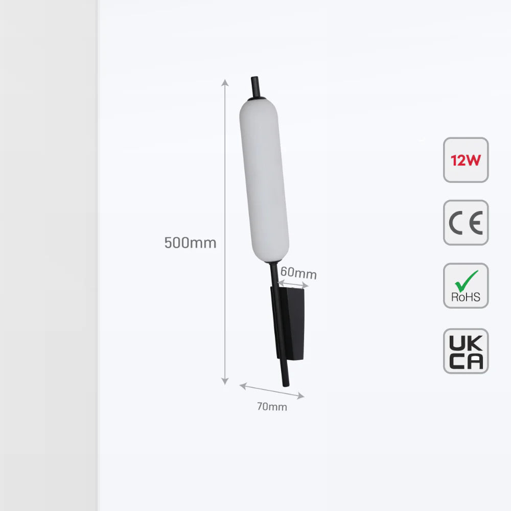 The Blazing Birch Typha Cattail Modern LED Wall Sconce Light 3000K 12W