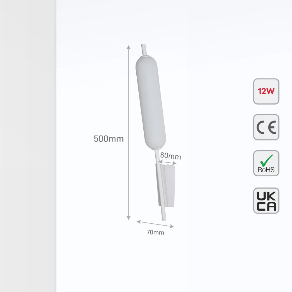 The Blazing Birch Typha Cattail Modern LED Wall Sconce Light 3000K 12W
