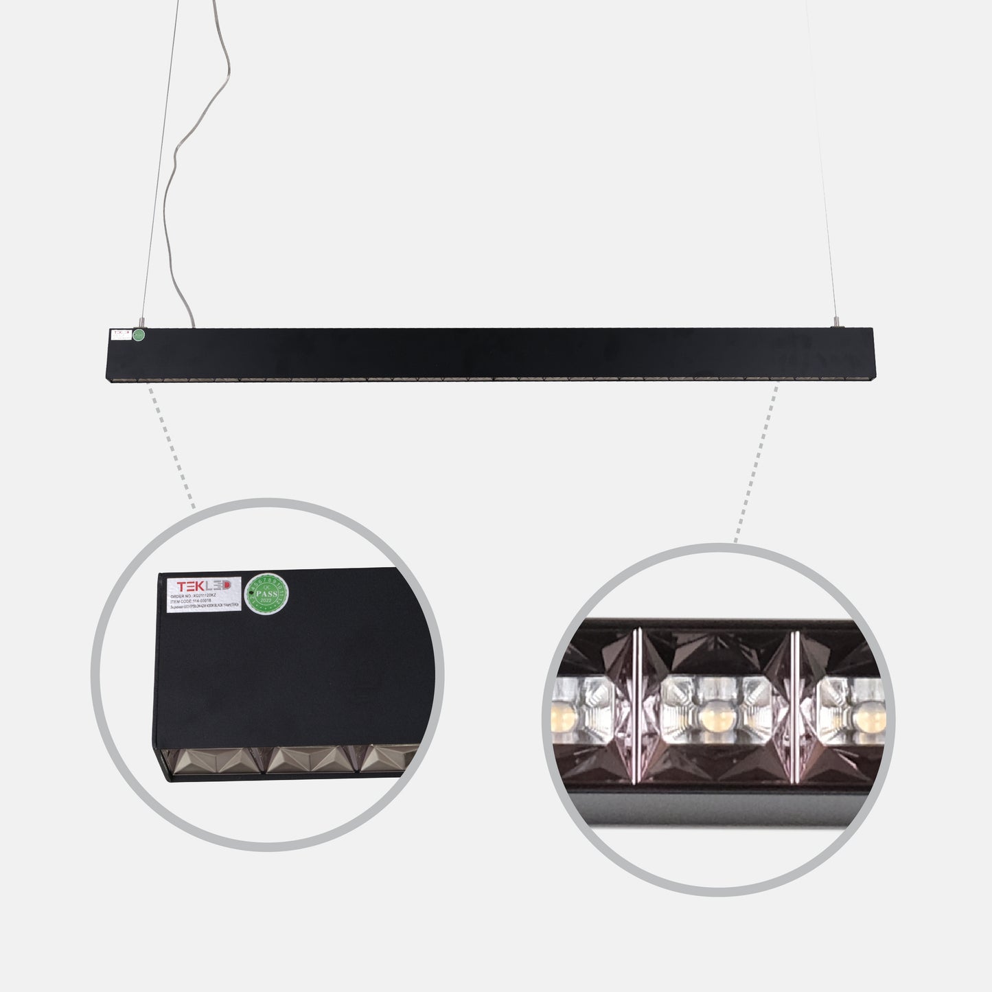 Pendant LED EPSILON 42W 4000K BLACK 114cm(TEK)