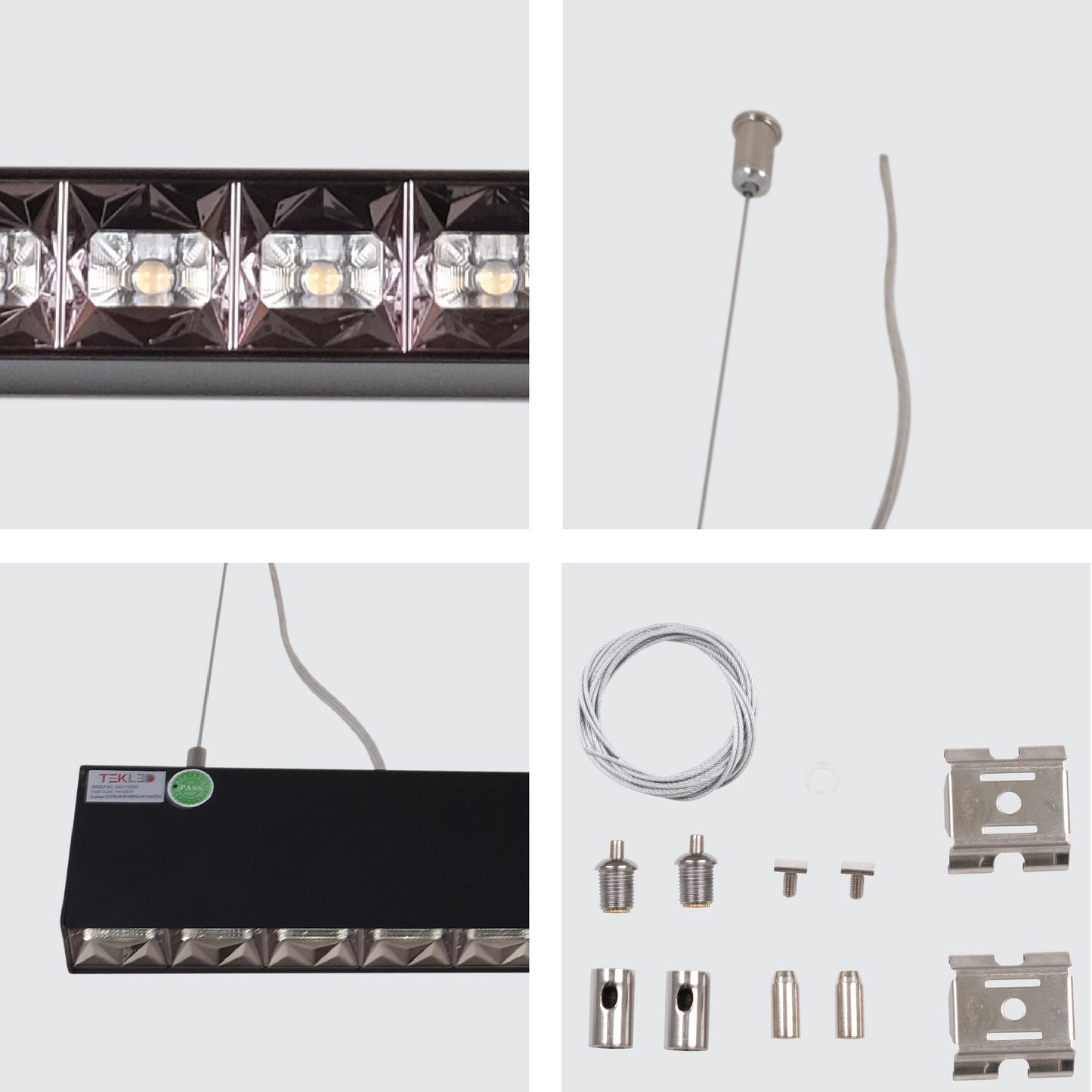 Pendant LED EPSILON 42W 4000K BLACK 114cm(TEK)