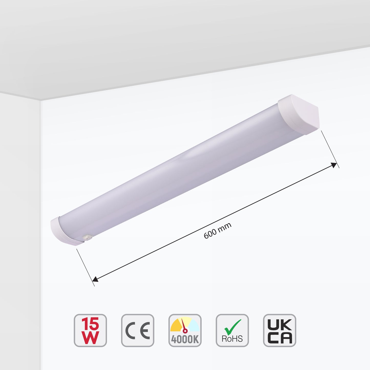LED Mirror Bathroom Sanity Room Light 60cm 15W 4000K White