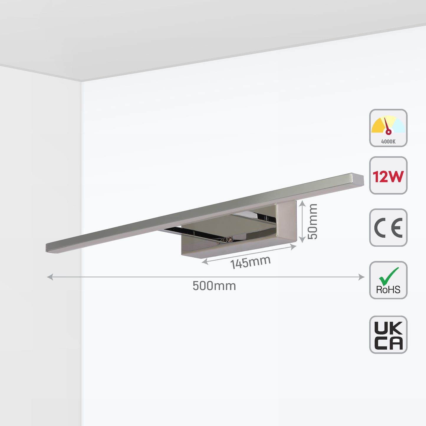 LED MIRROR BATHROOM SANITY ROOM LIGHT C0