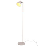 Nordic Floor Lamp with Wood Accent - E27 Rotatable Shade 3 Finishes