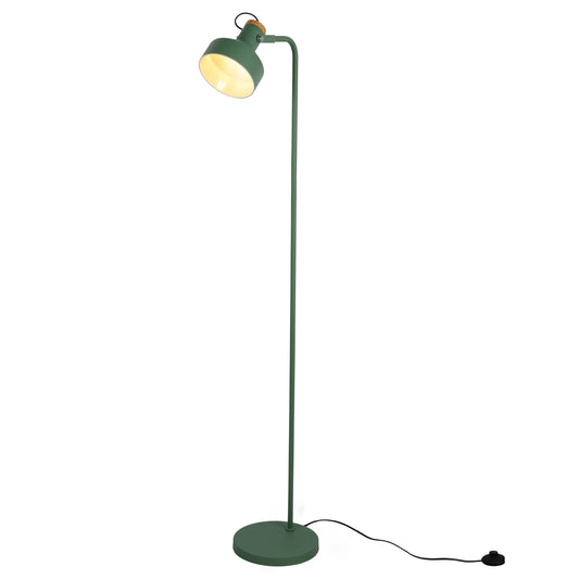 Minimalist Adjustable Floor Lamp with Wooden Accent