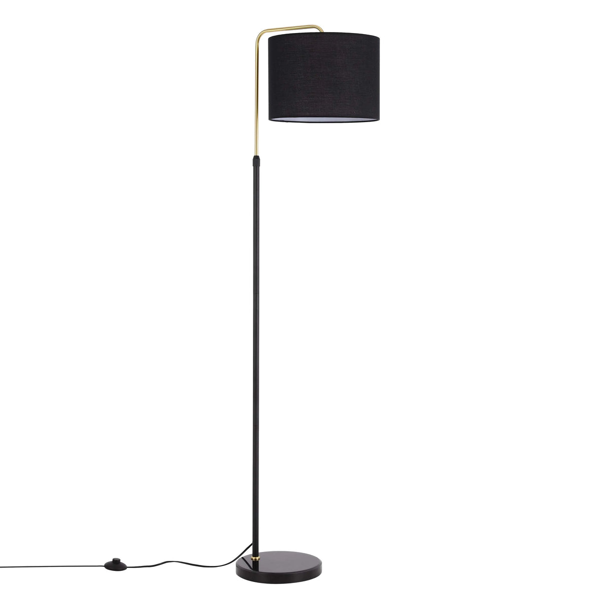 Black and Gold Floor Lamp E27 Fitting, 1530mm Height