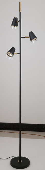 FLOOR LAMP 68749/3F BLACK+BRASS GU10X3 (TEKLED)