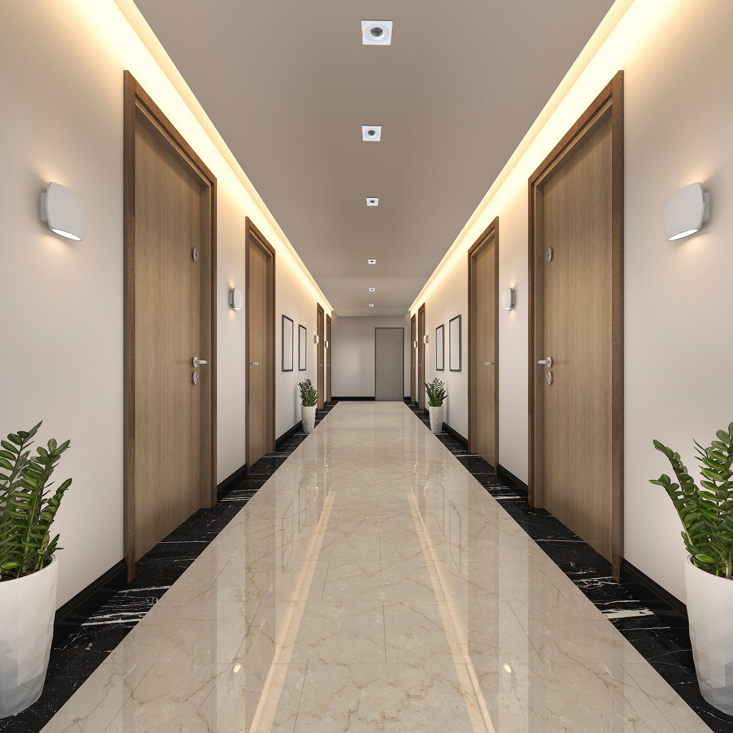 LOW UGR FIXED ALUMINIUM DOWNLIGHT IP20 GU5.3 1 WAY WHITE SQUARE (TEKLED)