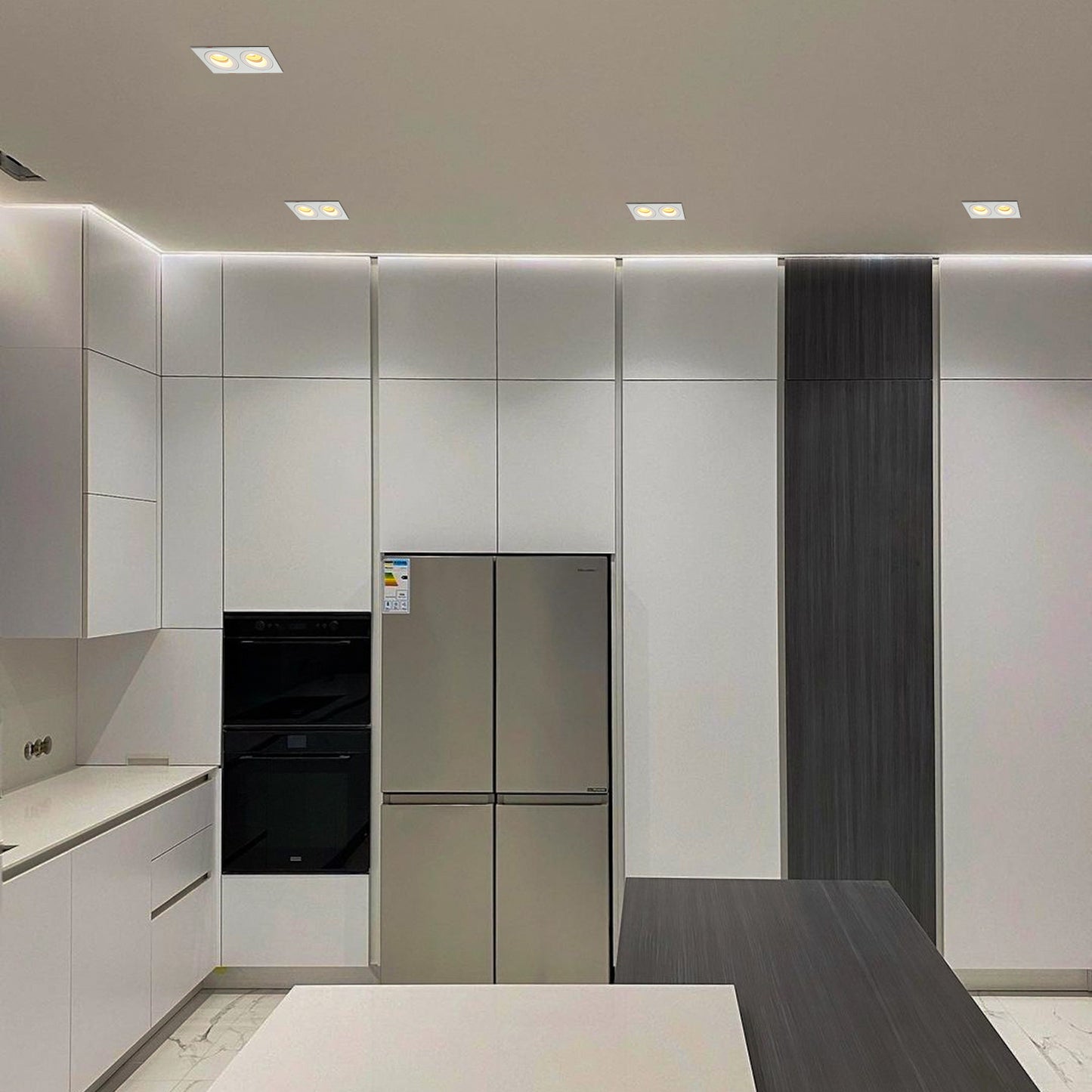 LOW UGR FIXED ALUMINIUM DOWNLIGHT IP20 GU5.3 2 WAY WHITE SQUARE (TEKLED)