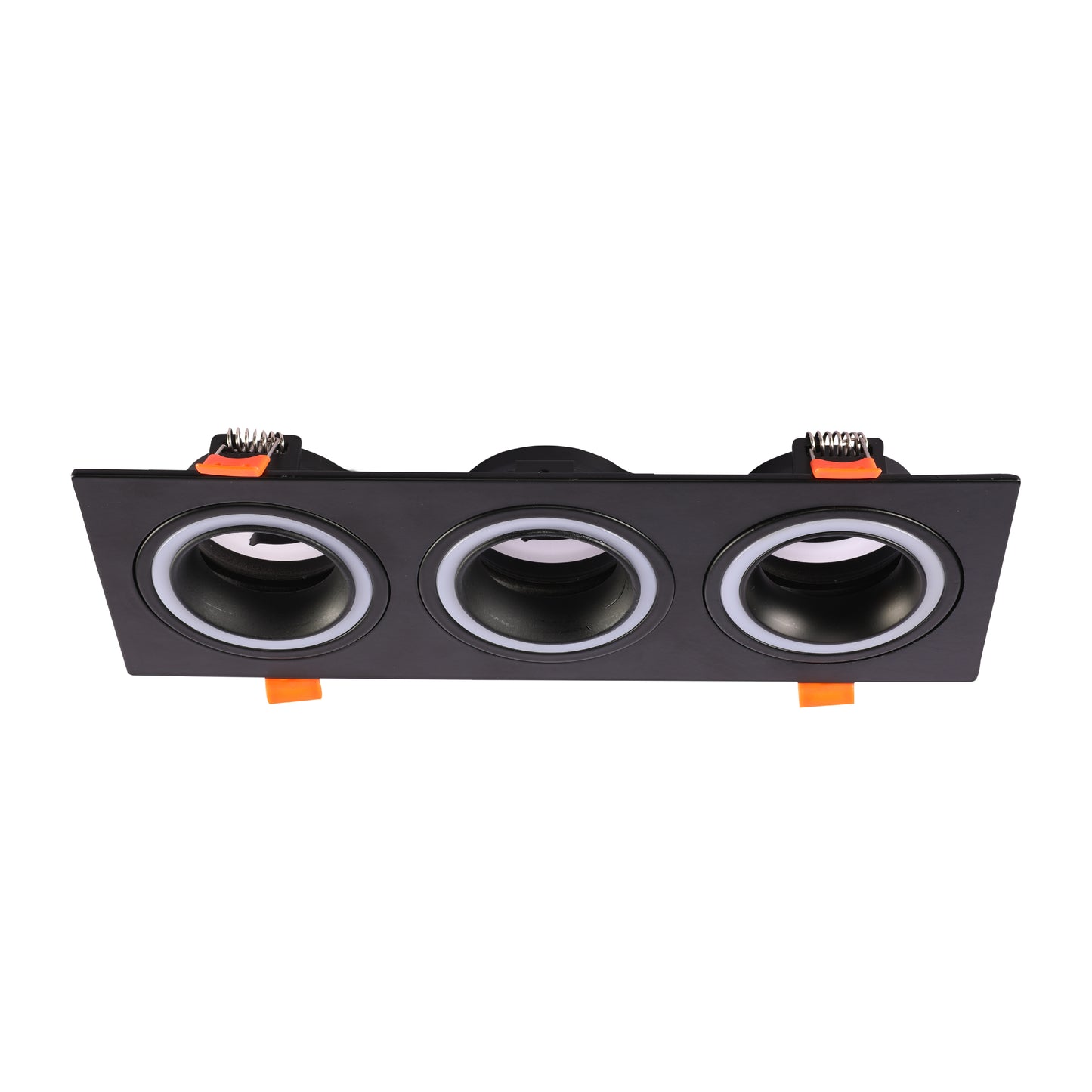 LOW UGR FIXED ALUMINIUM DOWNLIGHT IP20 GU5.3 3 WAY BLACK SQUARE (TEKLED)