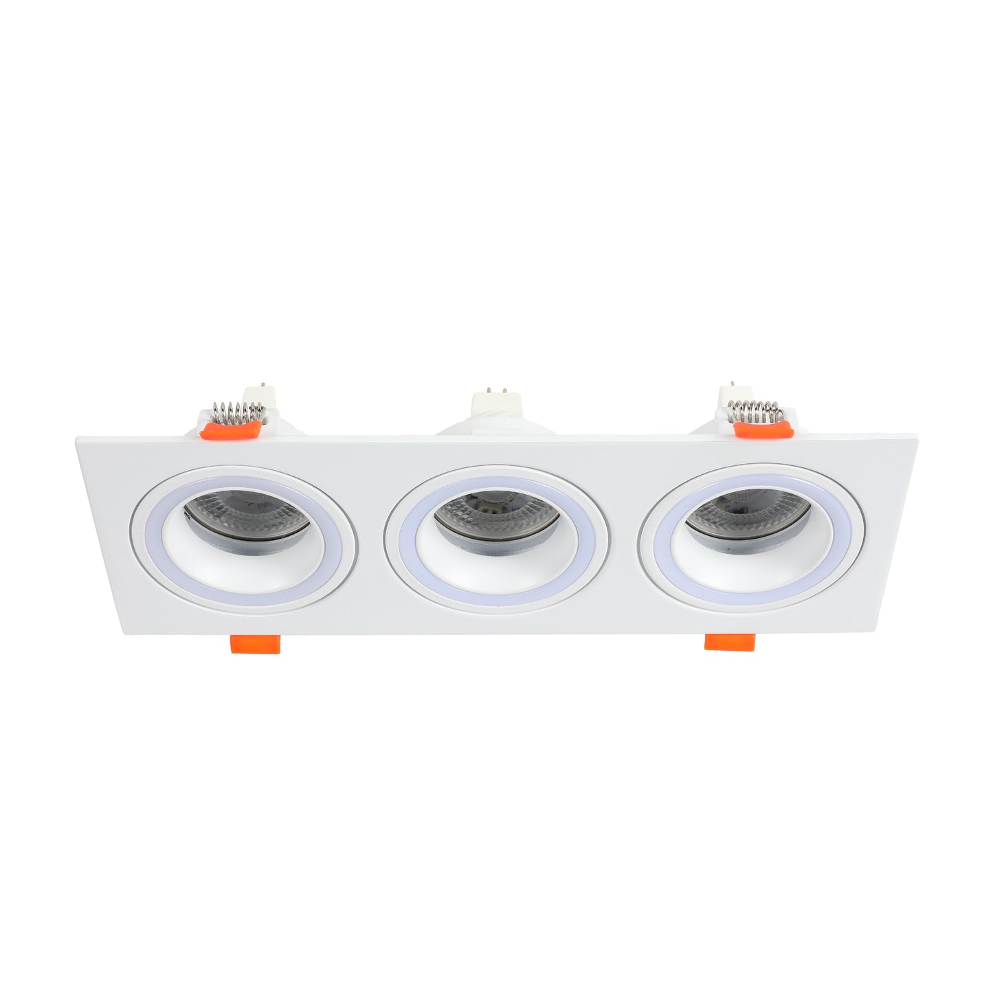 LOW UGR FIXED ALUMINIUM DOWNLIGHT IP20 GU5.3 3 WAY WHITE SQUARE (TEKLED)