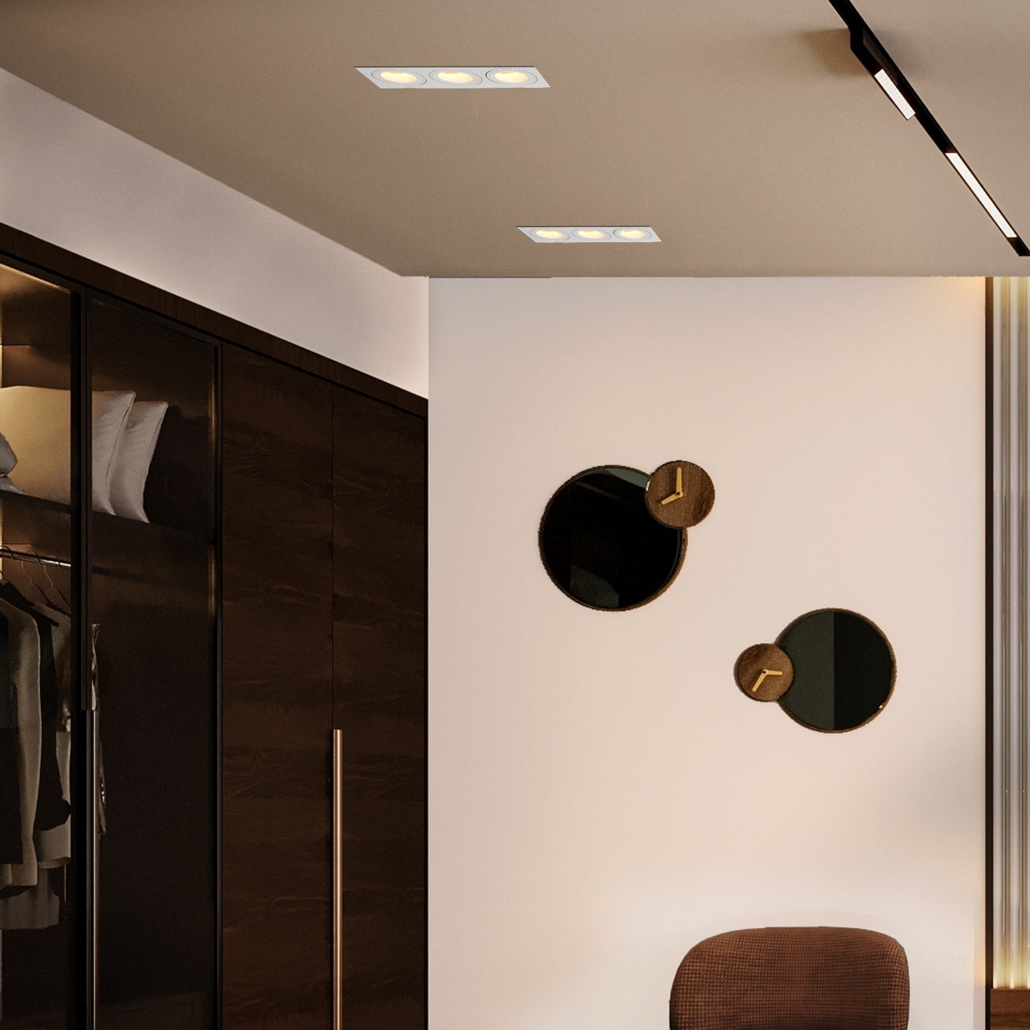 LOW UGR FIXED ALUMINIUM DOWNLIGHT IP20 GU5.3 3 WAY WHITE SQUARE (TEKLED)