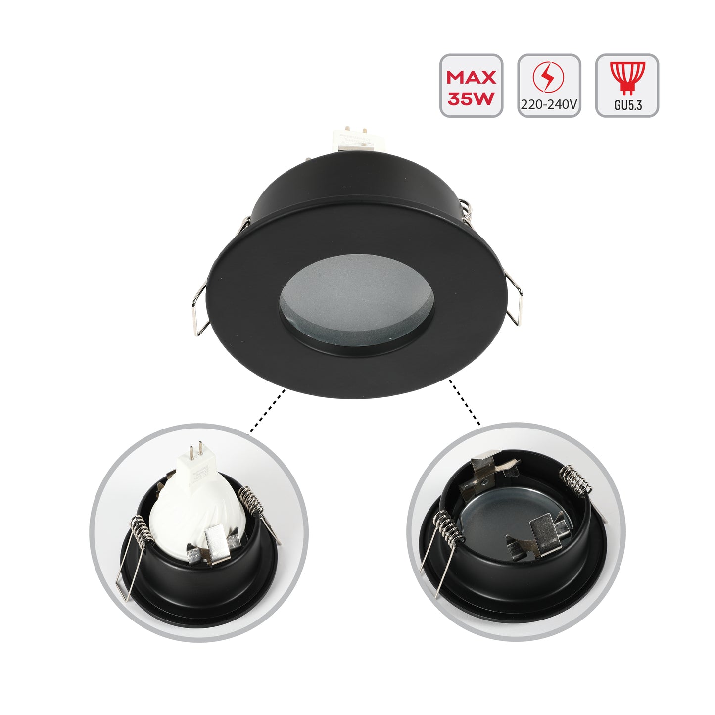 FIXED ALUMINIUM DOWNLIGHT IP65 GU5.3 (TEKLED)
