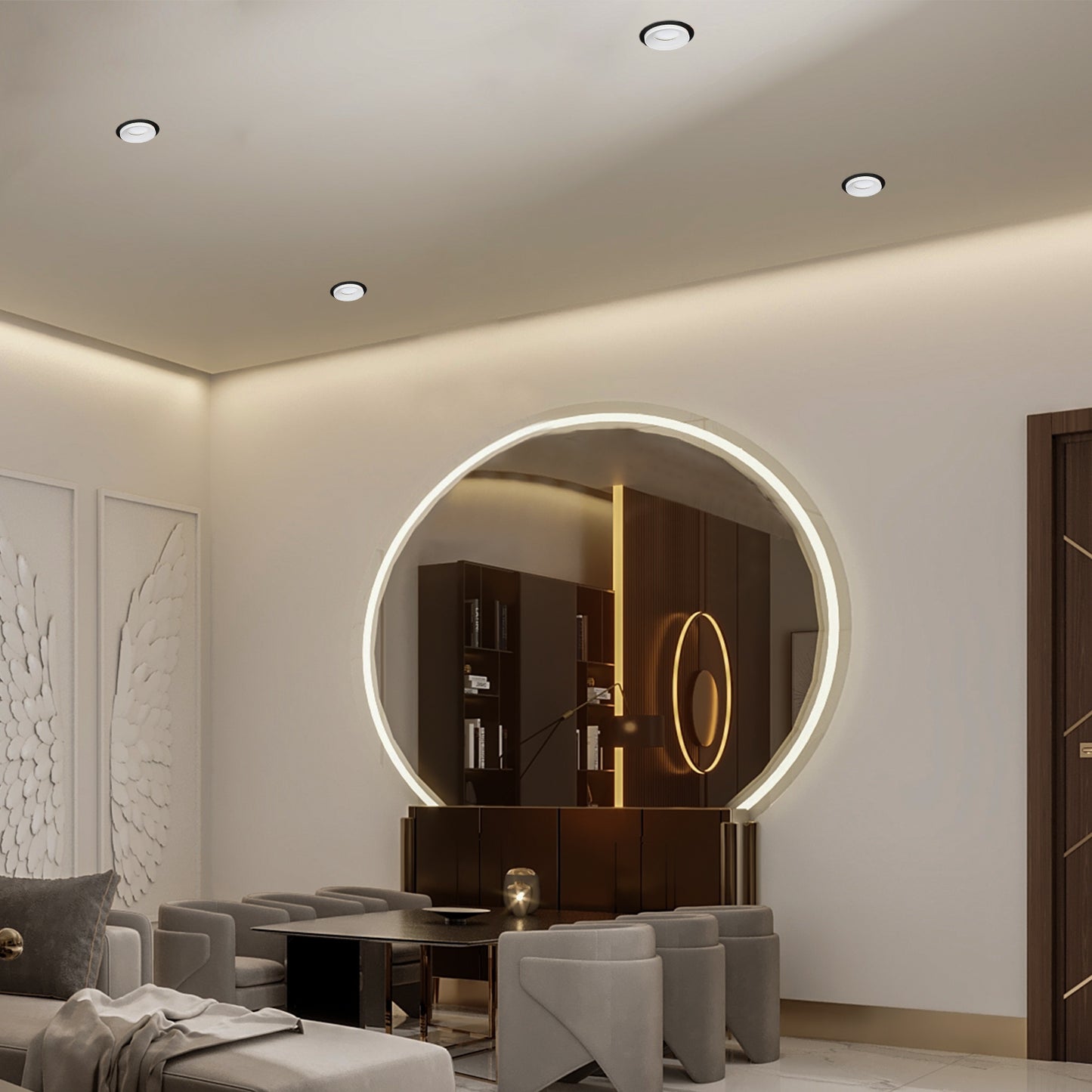GU5.3 ALUMINIUM RECESSED DOWNLIGHT SPOTLIGHT BLACK AND WHITE (TEKLED)