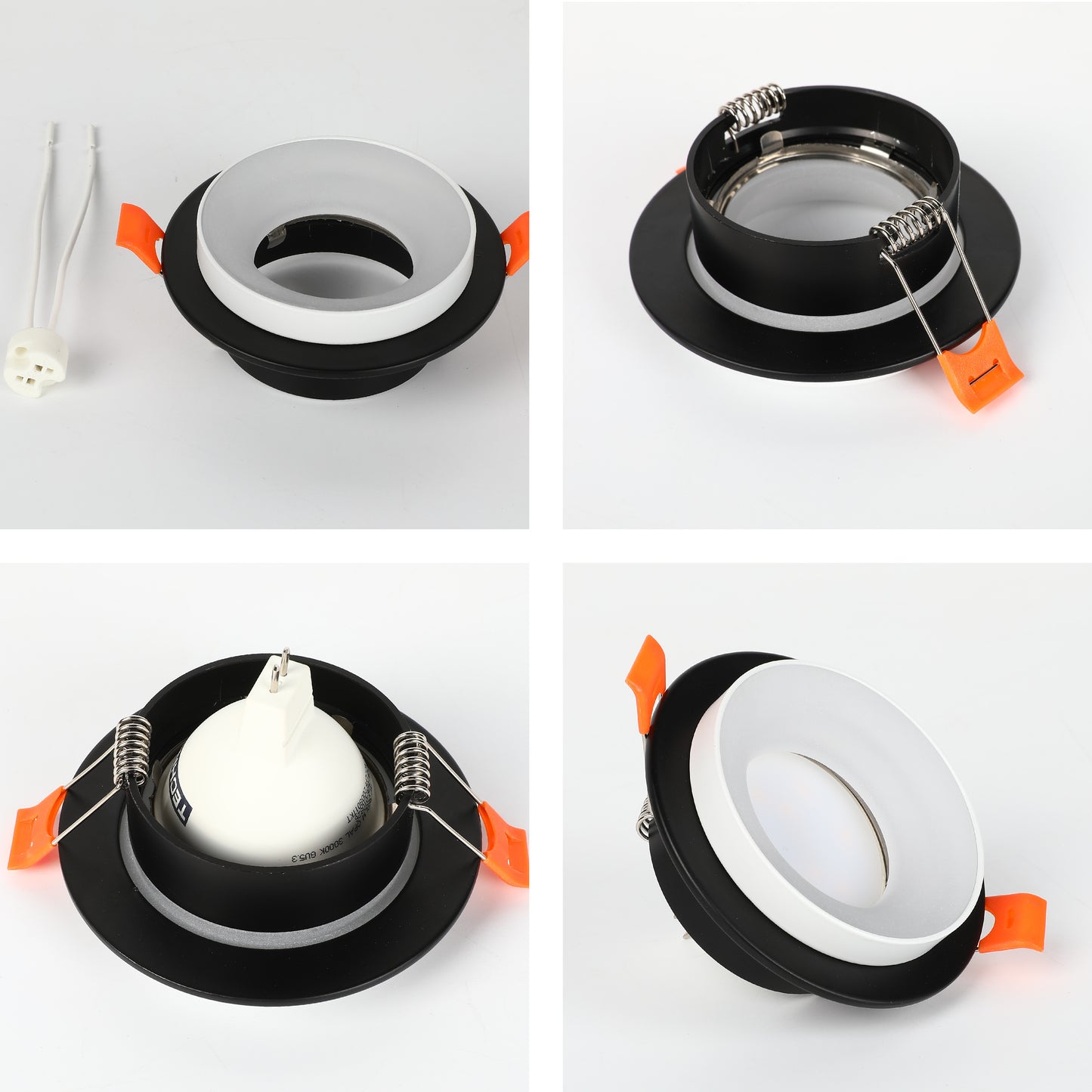 GU5.3 ALUMINIUM RECESSED DOWNLIGHT SPOTLIGHT BLACK AND WHITE (TEKLED)