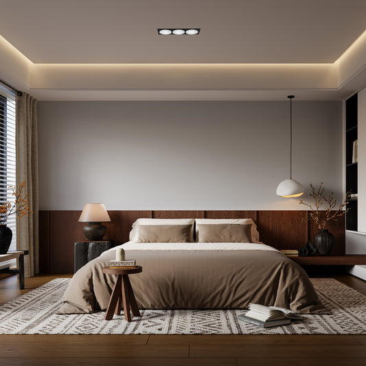 GU5.3 DOWNLIGHT SQUARE BLACK AND WHITE 3 WAY (TEKLED)