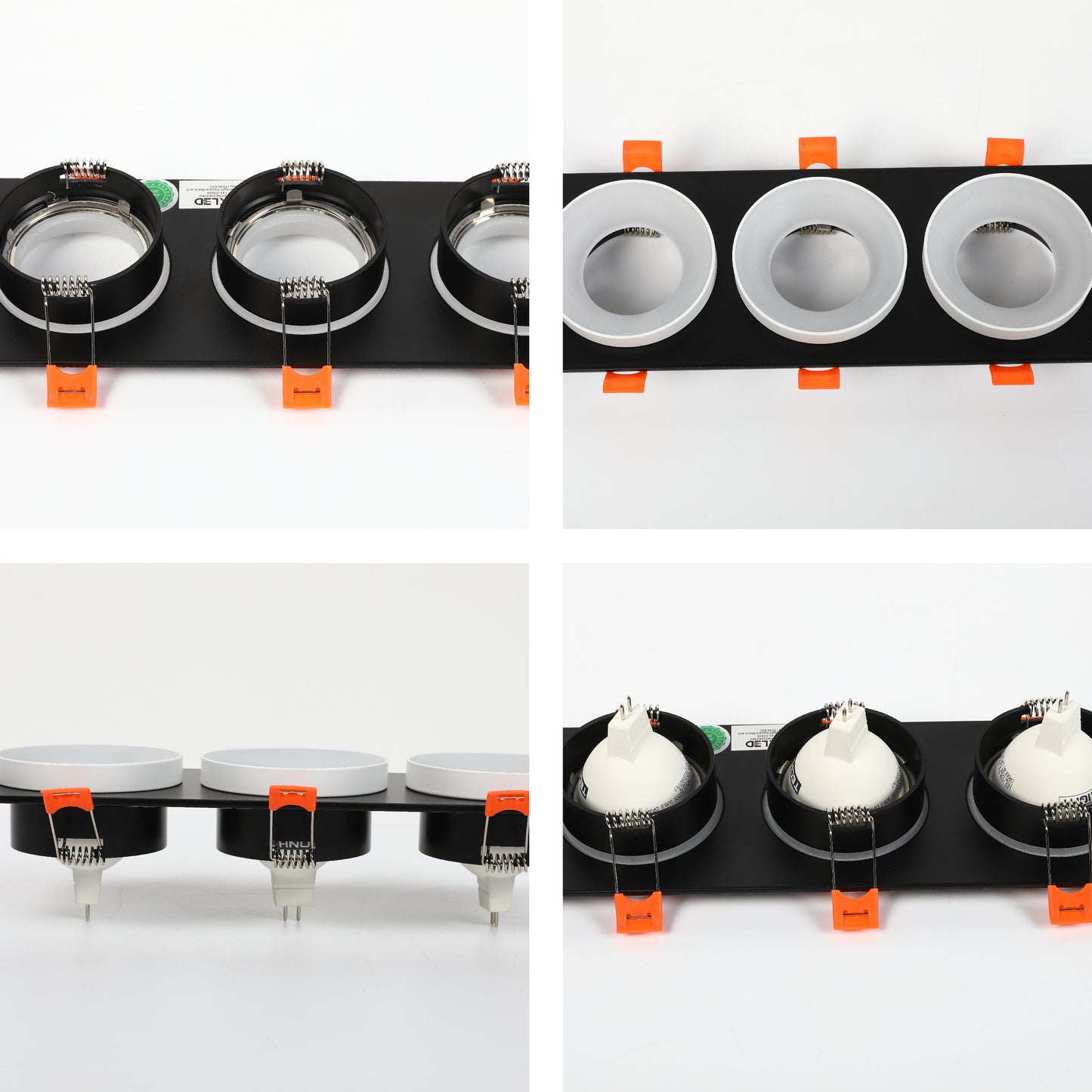 GU5.3 DOWNLIGHT SQUARE BLACK AND WHITE 3 WAY (TEKLED)