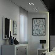 GRILLE RECTANGLE FRAME FOR RECESSED TILT DOWNLIGHT GU5.3 WHITE AND BLACK (TEKLED)